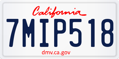 CA license plate 7MIP518