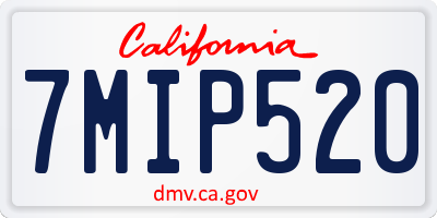 CA license plate 7MIP520