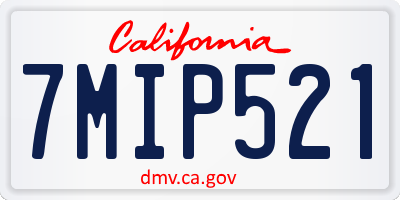 CA license plate 7MIP521