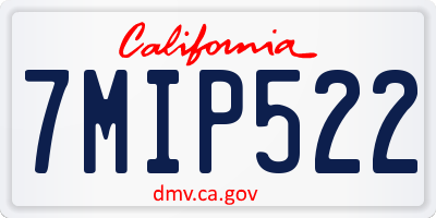 CA license plate 7MIP522