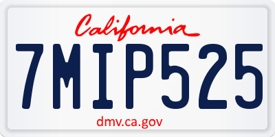 CA license plate 7MIP525