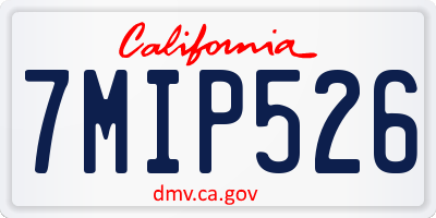 CA license plate 7MIP526