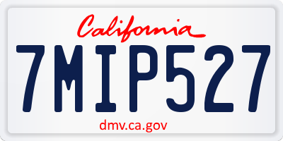 CA license plate 7MIP527