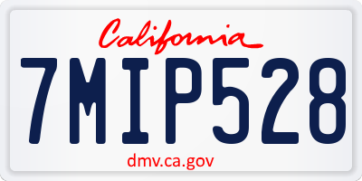 CA license plate 7MIP528