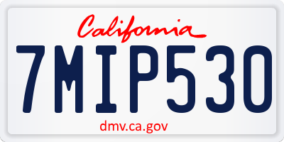 CA license plate 7MIP530