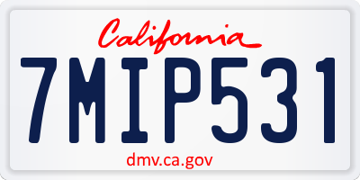 CA license plate 7MIP531