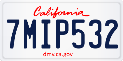 CA license plate 7MIP532