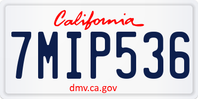 CA license plate 7MIP536