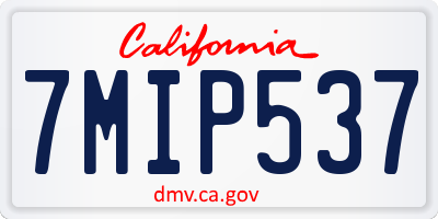 CA license plate 7MIP537