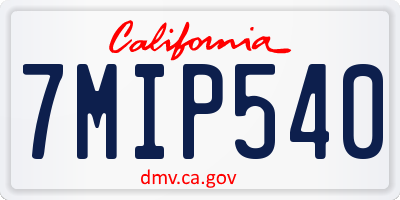 CA license plate 7MIP540