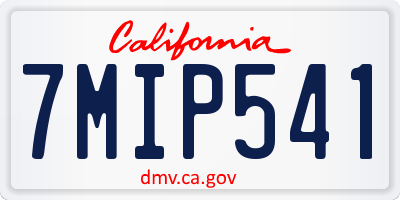 CA license plate 7MIP541