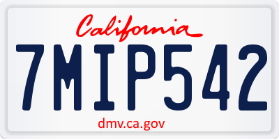 CA license plate 7MIP542
