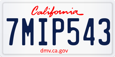 CA license plate 7MIP543