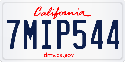 CA license plate 7MIP544