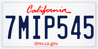 CA license plate 7MIP545