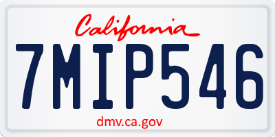 CA license plate 7MIP546
