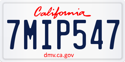 CA license plate 7MIP547