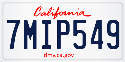 CA license plate 7MIP549