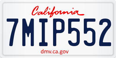 CA license plate 7MIP552
