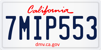 CA license plate 7MIP553