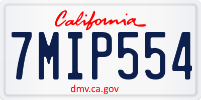 CA license plate 7MIP554