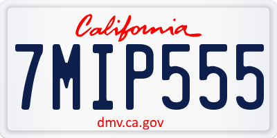 CA license plate 7MIP555