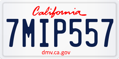 CA license plate 7MIP557