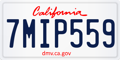 CA license plate 7MIP559