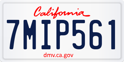 CA license plate 7MIP561
