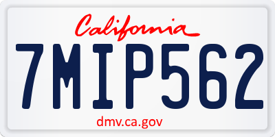 CA license plate 7MIP562