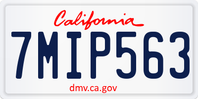 CA license plate 7MIP563