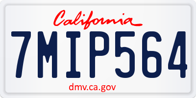 CA license plate 7MIP564