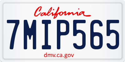 CA license plate 7MIP565