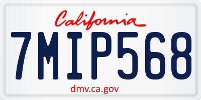 CA license plate 7MIP568