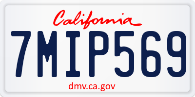 CA license plate 7MIP569