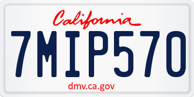 CA license plate 7MIP570