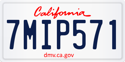 CA license plate 7MIP571