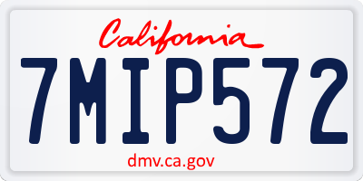 CA license plate 7MIP572