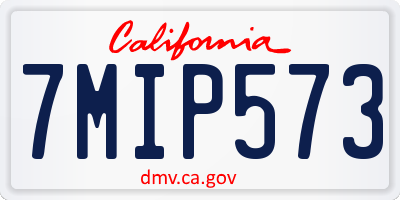 CA license plate 7MIP573