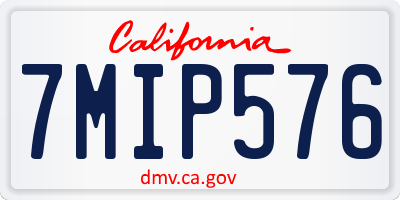 CA license plate 7MIP576