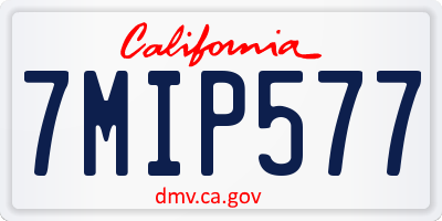 CA license plate 7MIP577