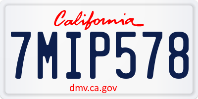 CA license plate 7MIP578
