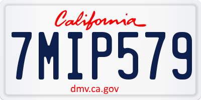 CA license plate 7MIP579