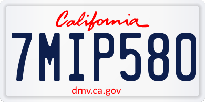 CA license plate 7MIP580