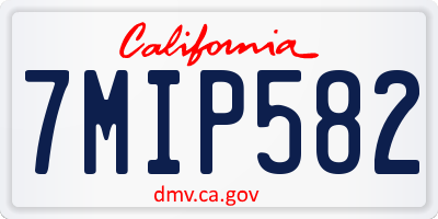 CA license plate 7MIP582