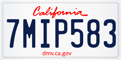 CA license plate 7MIP583