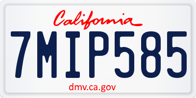 CA license plate 7MIP585