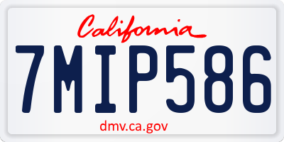 CA license plate 7MIP586