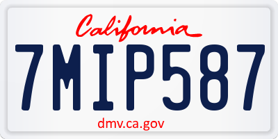 CA license plate 7MIP587