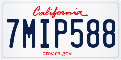 CA license plate 7MIP588